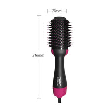 One Step Hair Dryer and Volumizer Round Hot Air Brush 3 in 1 Anti-Scald Negative Ion Hair Straightener Brush Comb Curler Styler