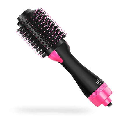One Step Hair Dryer and Volumizer Round Hot Air Brush 3 in 1 Anti-Scald Negative Ion Hair Straightener Brush Comb Curler Styler