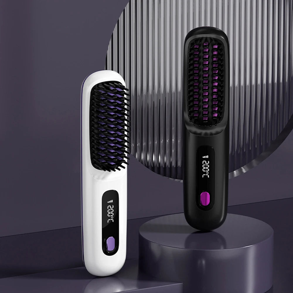 Portable Hair Straight Comb And Hair Straightening Brush