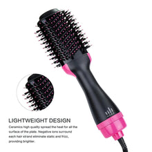 One Step Hair Dryer and Volumizer Round Hot Air Brush 3 in 1 Anti-Scald Negative Ion Hair Straightener Brush Comb Curler Styler