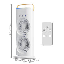 Dual Head Spray Tower Fan with Control Mist Humidifier Rechargeable Desk Fan with 3 Wind Speed for Home Office Travel Camping