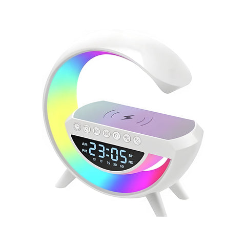 Wireless Charger Stand & Alarm Clock with Bluetooth Speaker