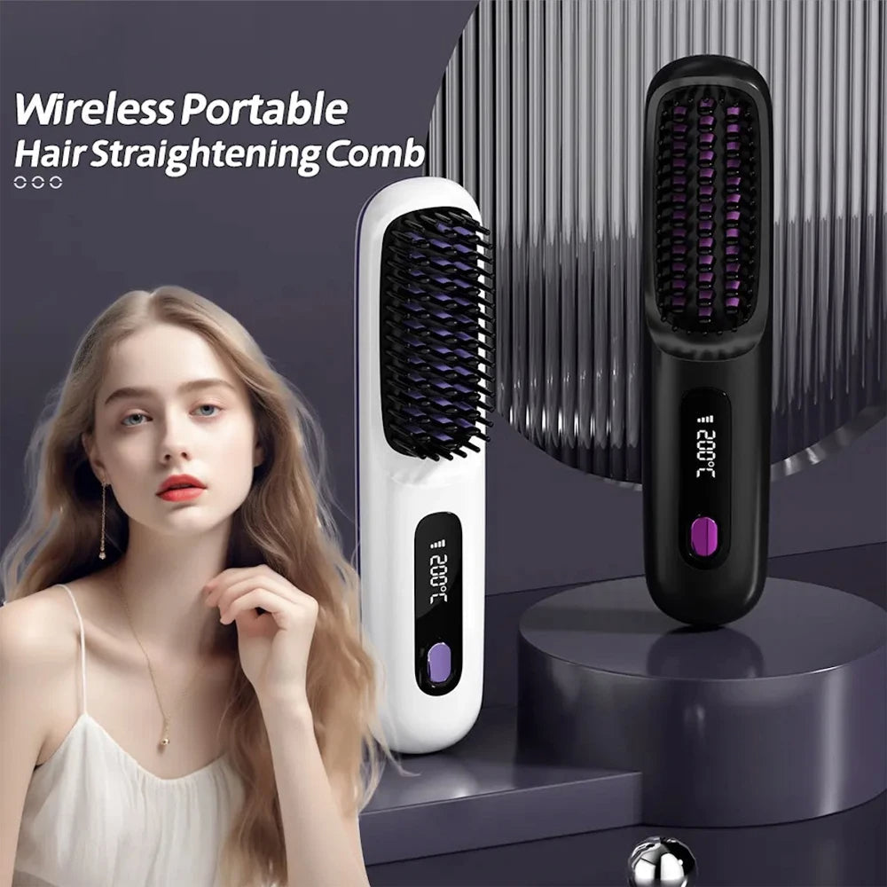 Portable Hair Straight Comb And Hair Straightening Brush