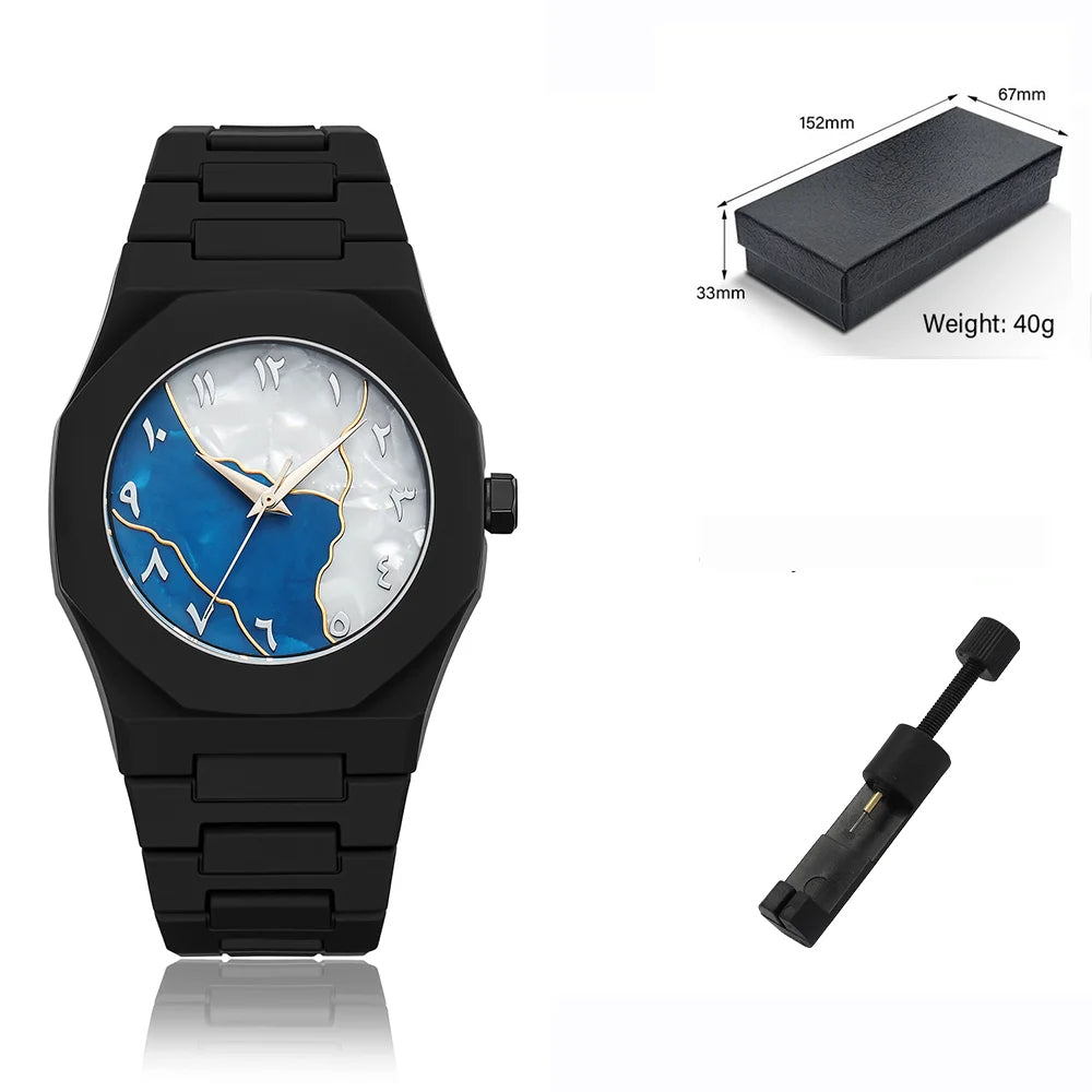Neutral Casual High-End Quartz Watch Arabic Numerals Waterproof Wristwatch Southeast Asia Style