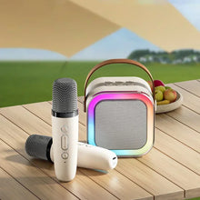 New K12 Karaoke Machine Portable Bluetooth Speaker With 1-2 Wireless Microphones HiFi Family Singing Loudspeaker Children's Gift