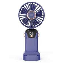 Mini Portable Handheld Fan Foldable Neck Hanging Fans 5 Level Speed USB Rechargeable Fan with Phone Stand and Display Screen