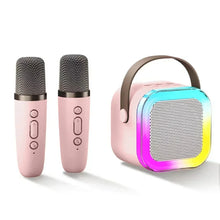 New K12 Karaoke Machine Portable Bluetooth Speaker With 1-2 Wireless Microphones HiFi Family Singing Loudspeaker Children's Gift