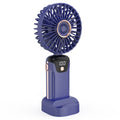 Mini Portable Handheld Fan Foldable Neck Hanging Fans 5 Level Speed USB Rechargeable Fan with Phone Stand and Display Screen
